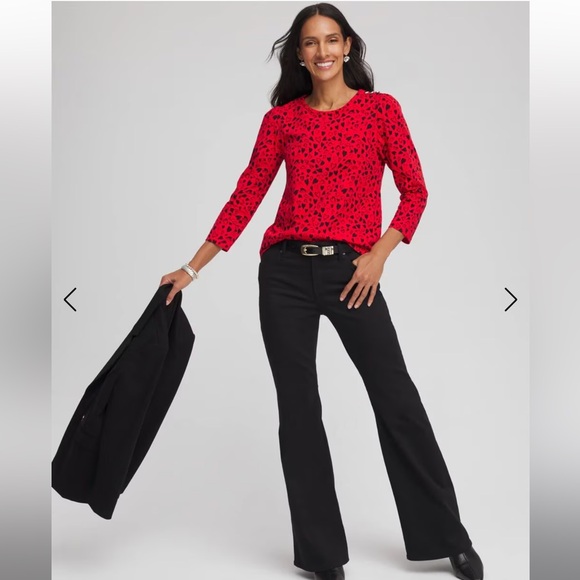 Chico’s Women’s Lover Girl Button Heart Tee - Picture 4 of 7